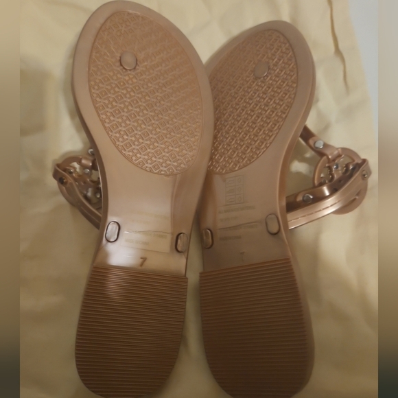 Tory Burch Mini Miller Jelly Thong Sandals Size 7 Rose Gold - Picture 7 of 7